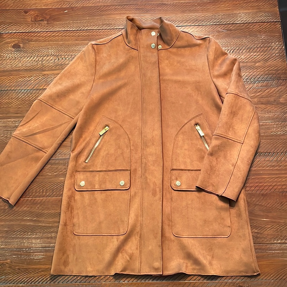 T Tahari faux suede jacket size large